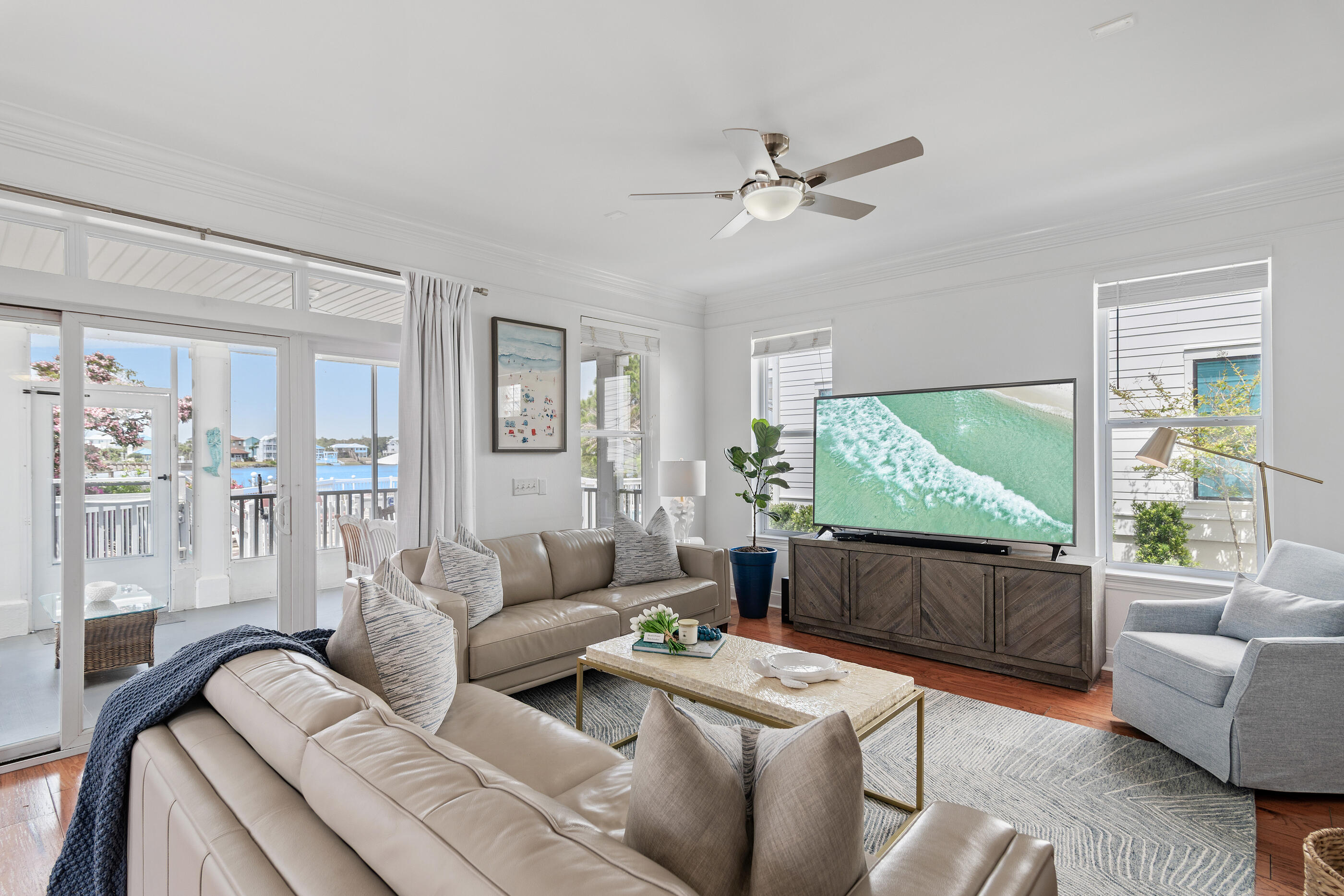 34 Beachside Drive Santa Rosa Beach, FL 32459 - Photo 7 of 65 a living room with furniture and a flat screen tv