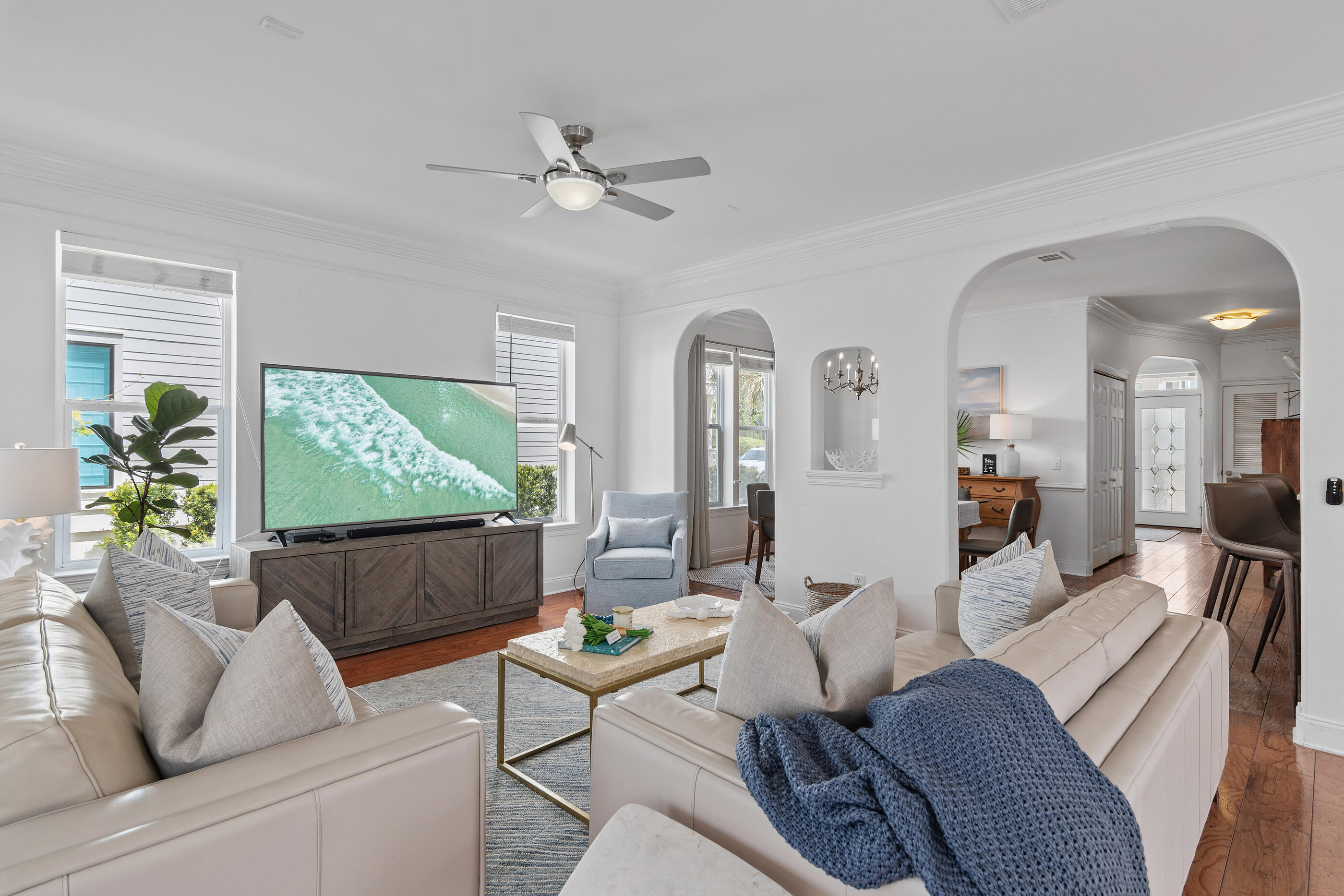 34 Beachside Drive Santa Rosa Beach, FL 32459 - Photo 8 of 65 a living room with furniture and a large window
