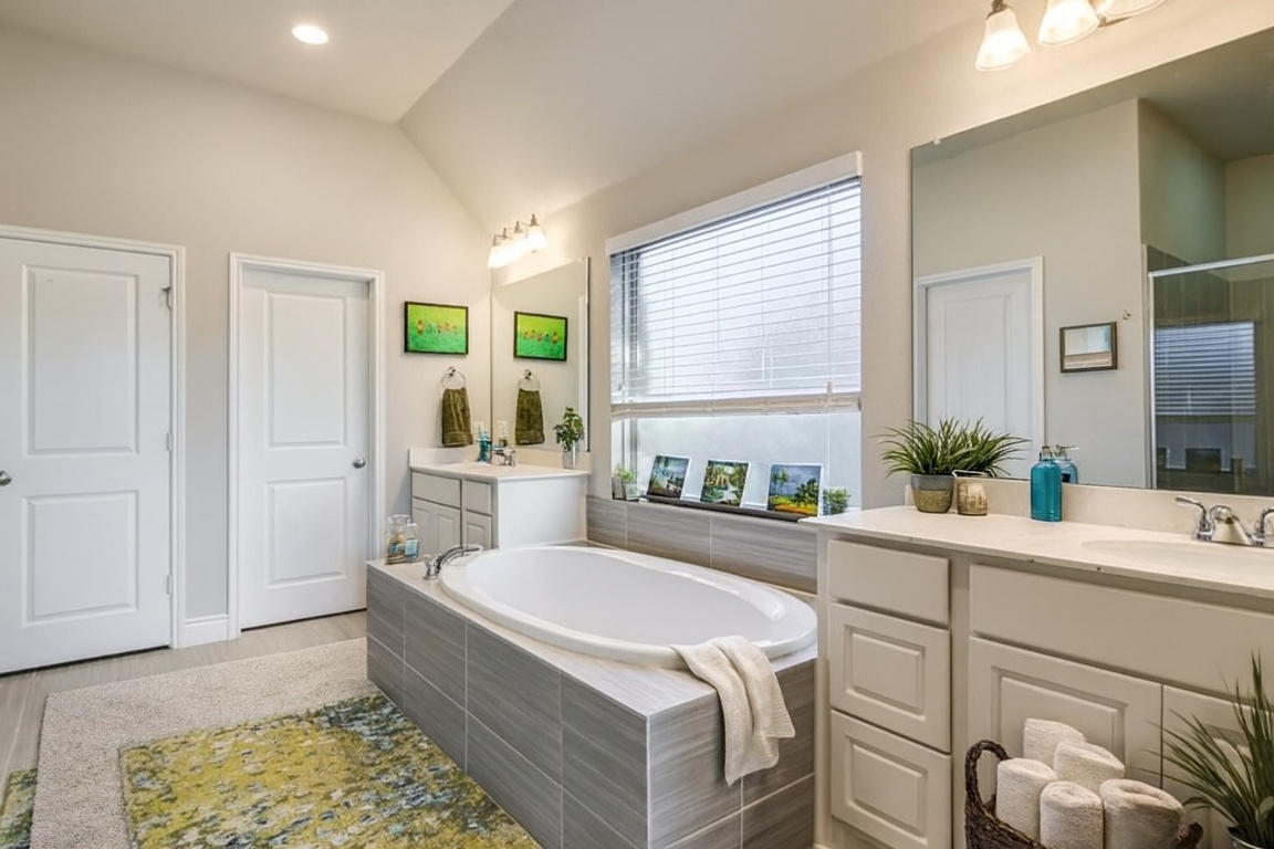 541 Cortona Lane Georgetown, TX 78628 - Photo 9 of 19 a living room with a couch and a potted plant on the dresser