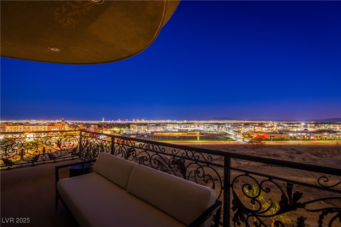 9101 Alta Drive, Unit 505 Las Vegas, NV 89145 - Photo 13 of 64 View of balcony at night