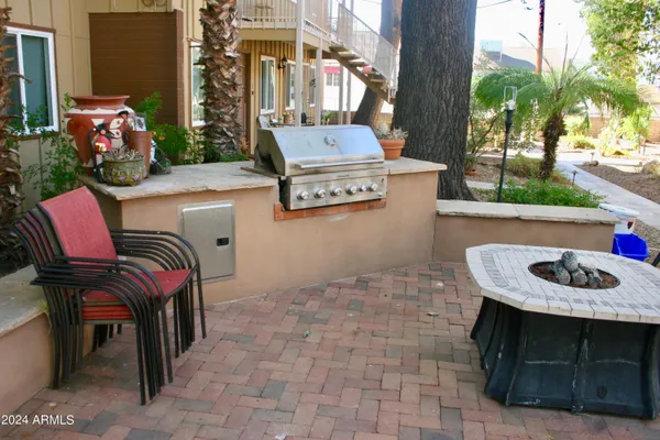 a outdoor space with sitting area