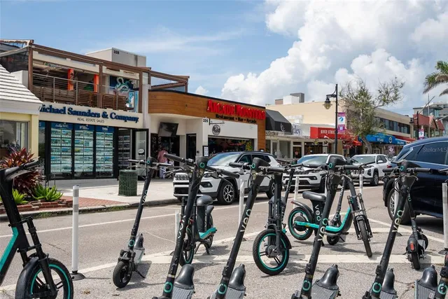 a view of street from balcony