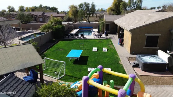 a view of yard from outdoor seating