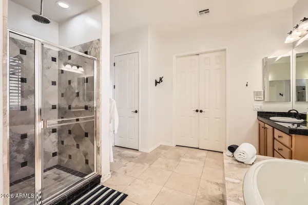 a bathroom with a shower