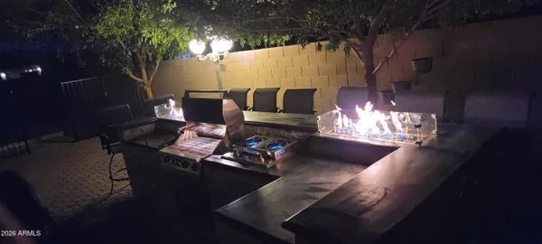 a outdoor living space with furniture