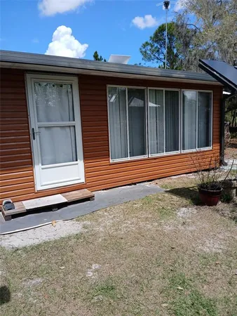 a backyard of a house