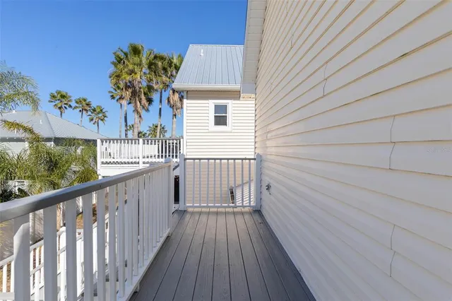 a view of a balcony and staircase