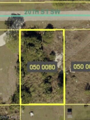 3903 20th Street Southwest Lehigh Acres, FL 33976 - Photo 1 of 1 Aerial map of property and surrounding area featuring property boundaries highlighted