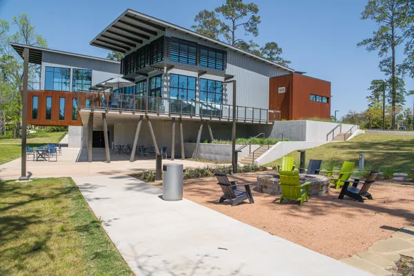 a view of a backyard with a small pool