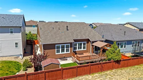 aerial view of a house with a balcony