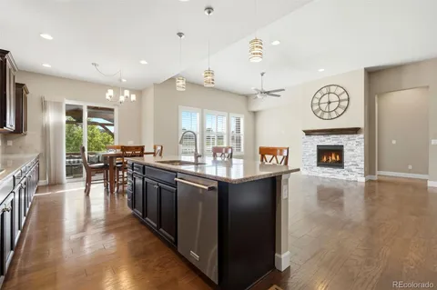 a kitchen with lots of counter top space