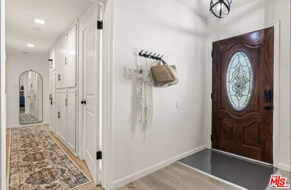a view of a hallway with elevator