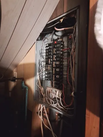 a close view of water heater room