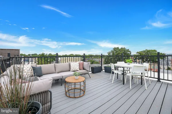a terrace view with sitting space