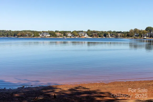 a view of a lake with houses