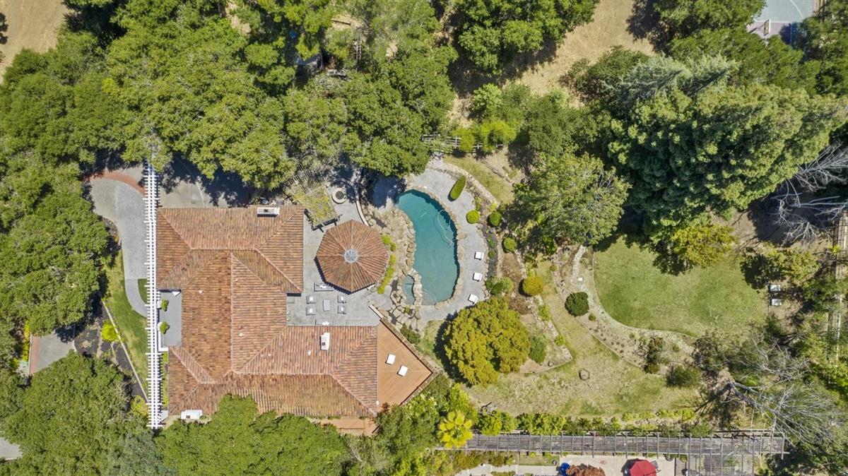 14355 Quito Road Saratoga, CA 95070 - Photo 5 of 50 an aerial view of a swimming pool