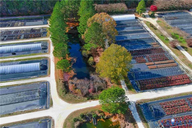 a view of a swimming pool with a yard