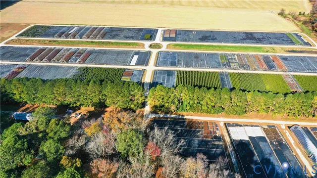 a view of a swimming pool with a yard and plants
