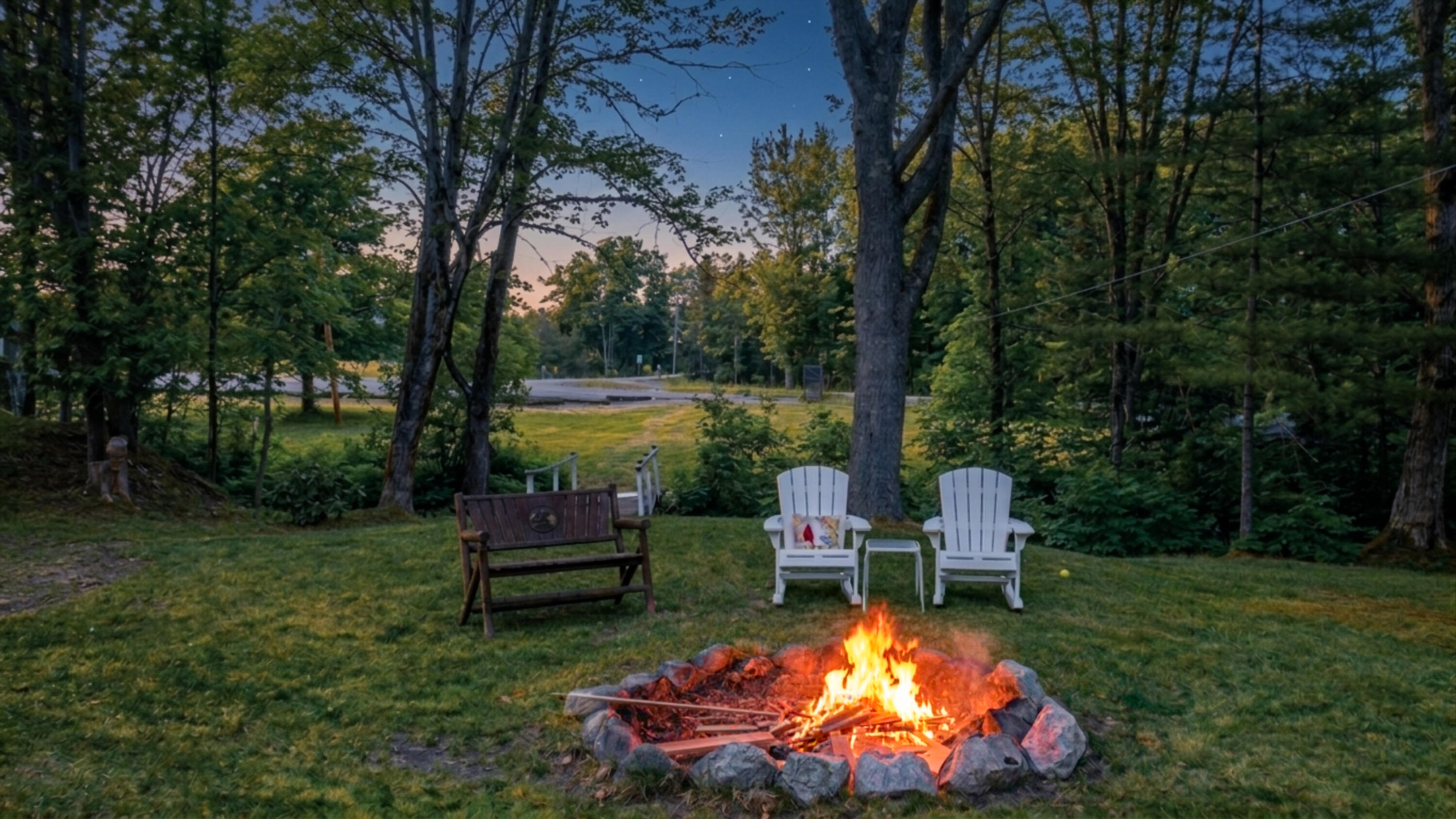 13 Hall Street Anson, ME 04958 - Photo 25 of 32 Backyard view w edited flame