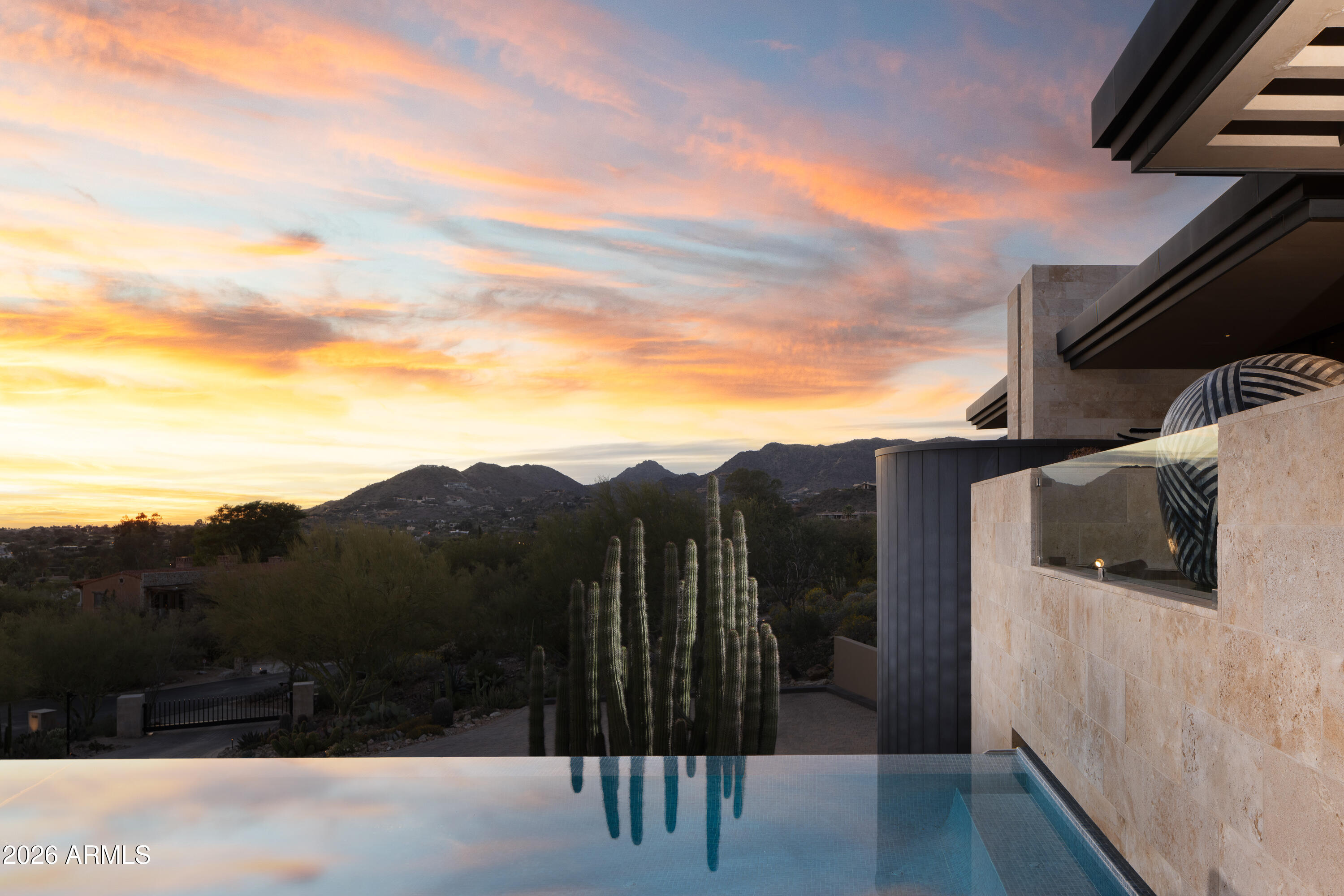 5248 East Arroyo Road Paradise Valley, AZ 85253 - Photo 11 of 31 a view of balcony with furniture and a mountain view