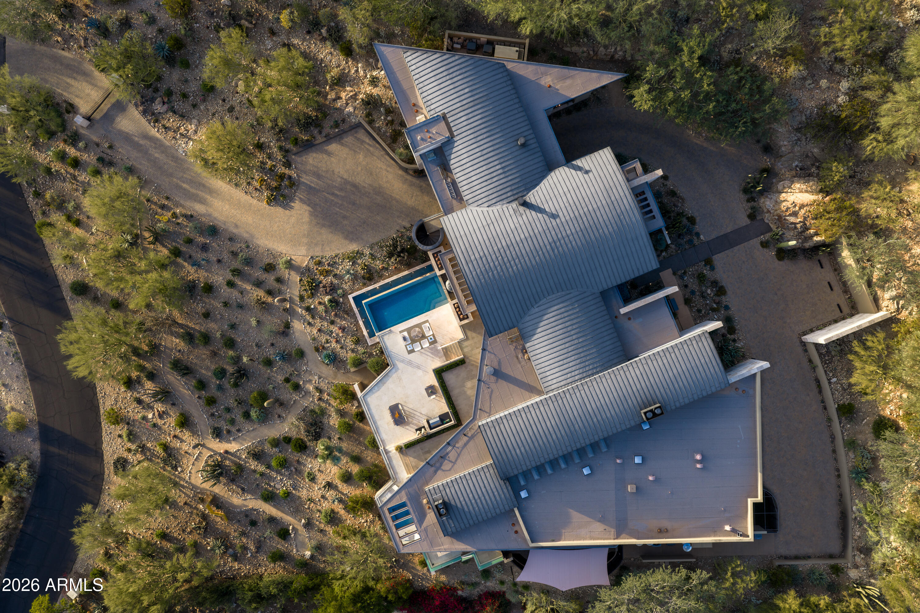 5248 East Arroyo Road Paradise Valley, AZ 85253 - Photo 6 of 31 an aerial view of a house with outdoor space and street view