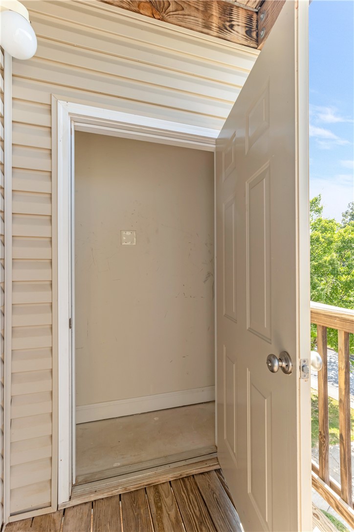 725 Lookover Drive Anderson, SC 29621 - Photo 24 of 31 An outdoor storage closet on the wooden balcony provides convenient extra space.