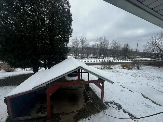 a view of outdoor space with seating