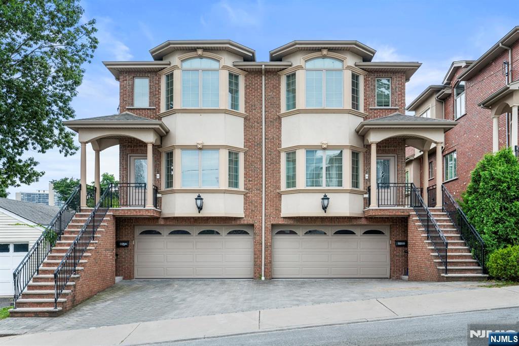a front view of multiple houses