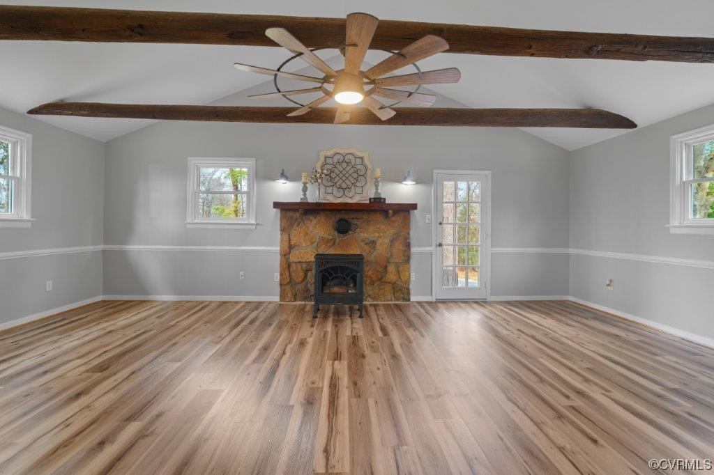 134 Ampthill Road Cartersville, VA 23027 - Photo 24 of 50 a view of empty room with wooden floor and fan