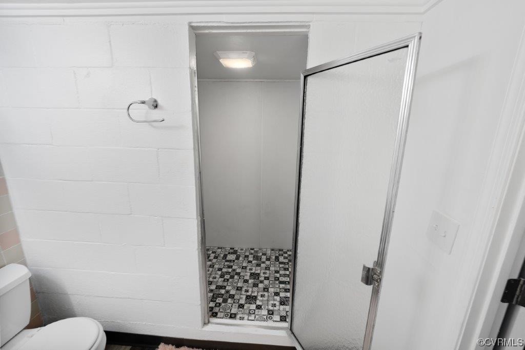 134 Ampthill Road Cartersville, VA 23027 - Photo 49 of 50 a bathroom with a shower and a toilet