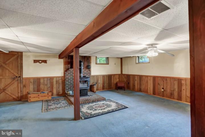 7238 Spring Road New Bloomfield, PA 17068 - Photo 28 of 55 Finished Basement w/Coal/Wood Stove
