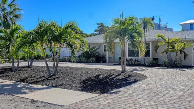 a potted plant sitting in front of a house