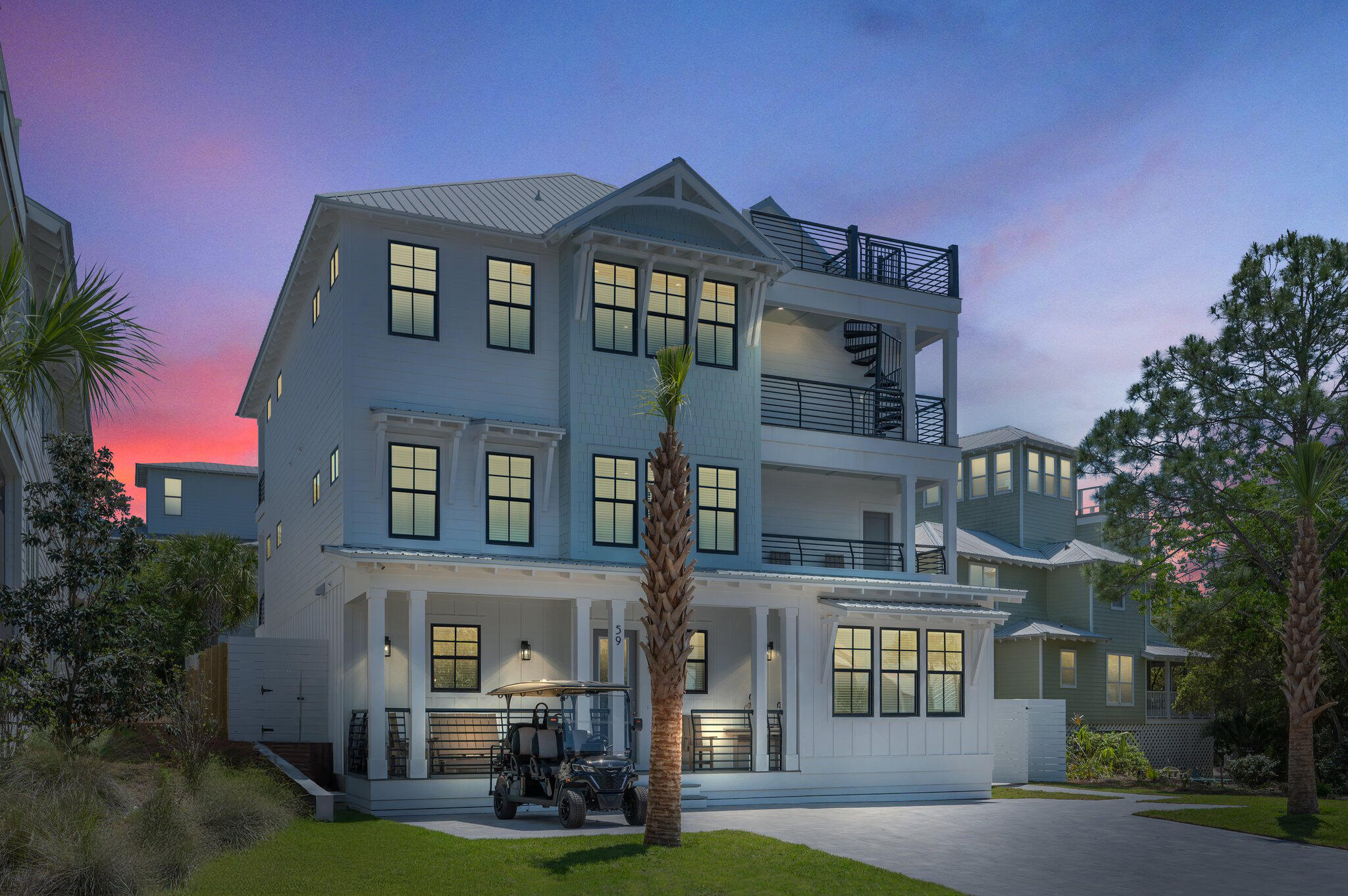 a front view of a building with garden