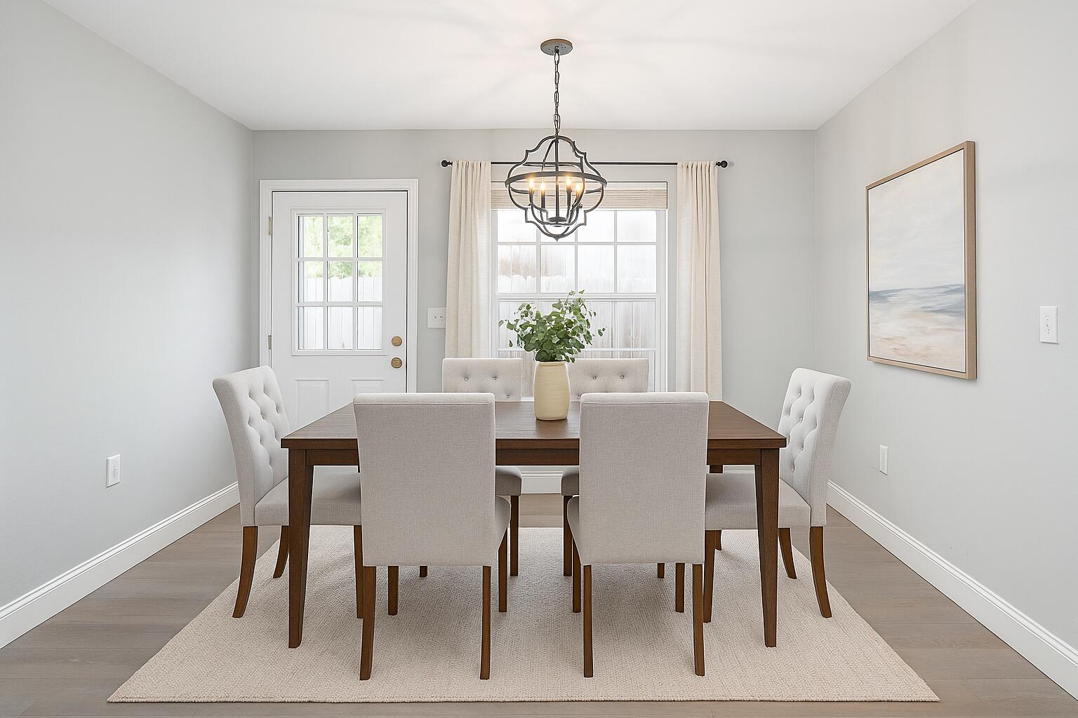 202 Mc Arthur Street Crestview, FL 32539 - Photo 12 of 39 a dining room with furniture a chandelier and wooden floor
