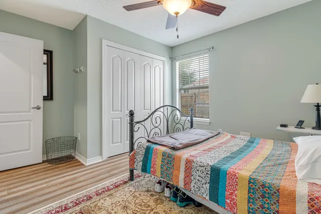 an outdoor view with patio