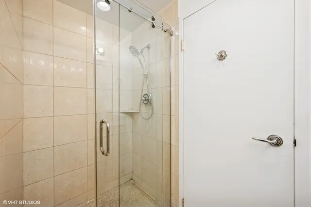 a bathroom with a shower
