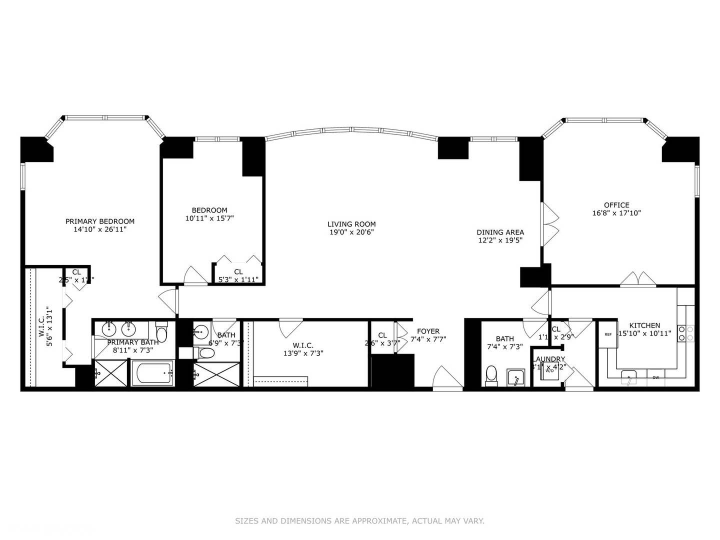 100 East Huron Street, Unit 3501 Chicago, IL 60611 - Photo 29 of 30 a black and white photo of a living room