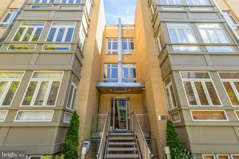 a view of an front door of building