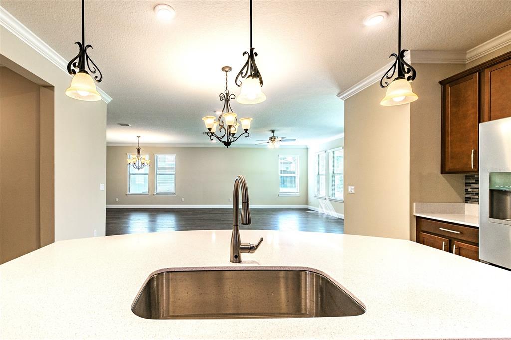 8278 Procida Isle Lane Windermere, FL 34786 - Photo 32 of 90 a kitchen with a sink a refrigerator and wooden floor