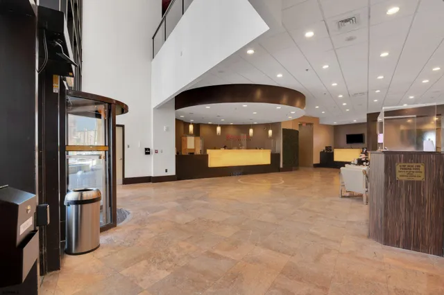 a view of a city from a balcony