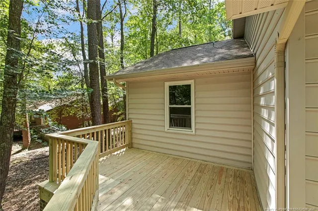 a view of a lush green forest
