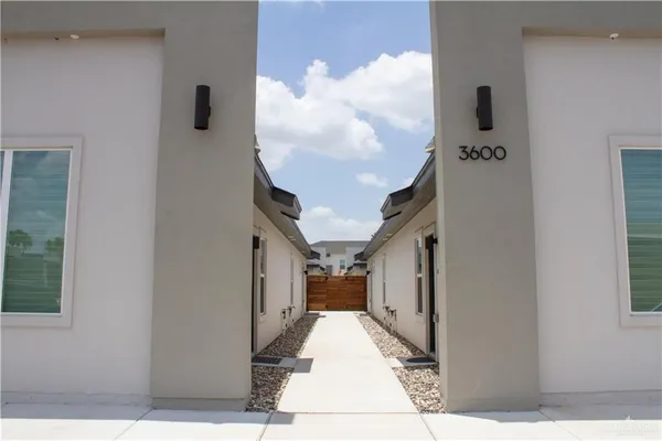 a view of a hallway with entryway
