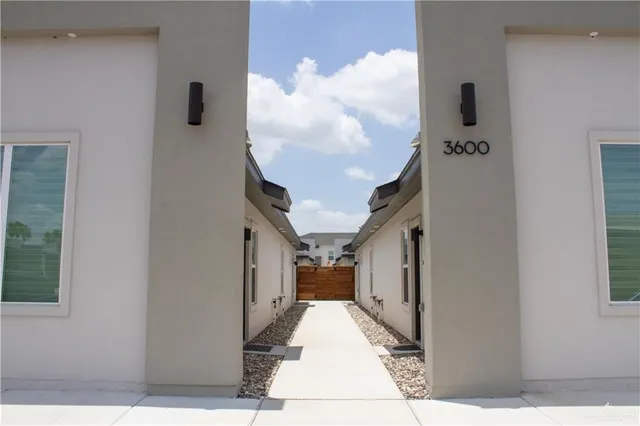 a view of a hallway with entryway