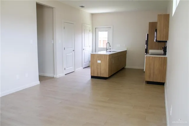 a view of a room with a sink