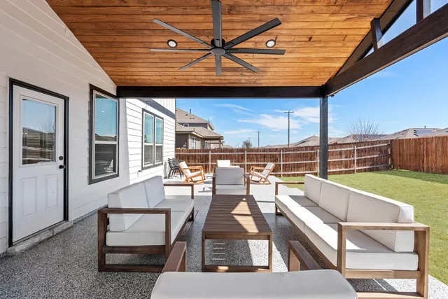 a outdoor space with patio lots of furniture