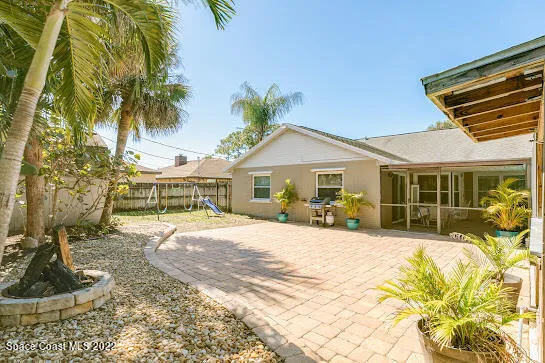 a view of a house with a patio