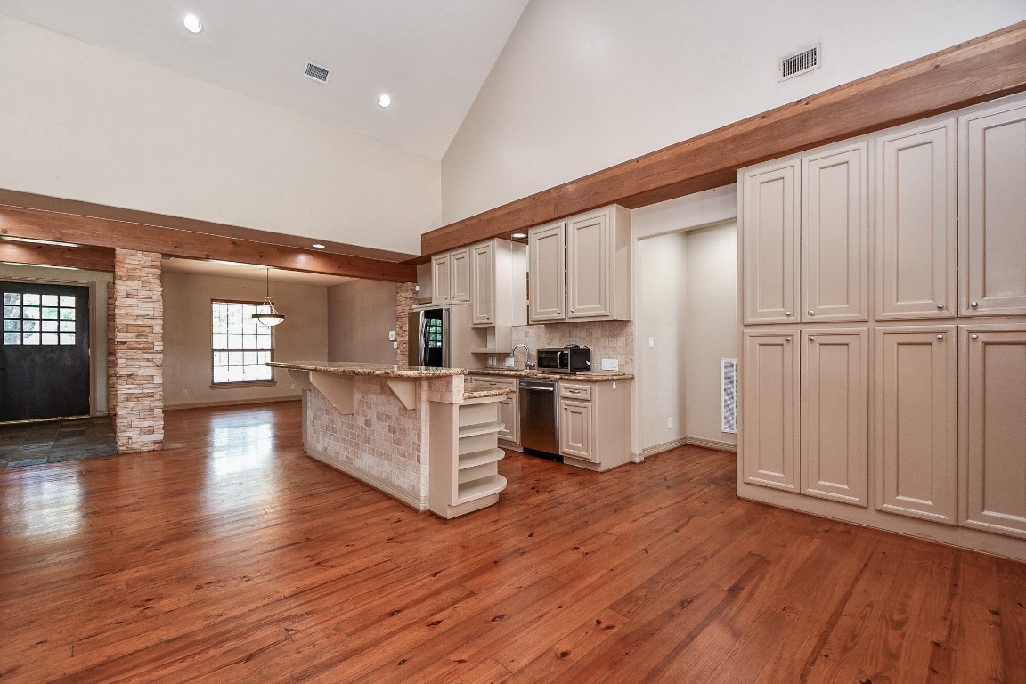 1240 Bingle Road Spring Valley Village, TX 77055 - Photo 14 of 49 This is a view from the french doors looking into the kitchen/family room area