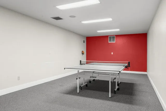 a room with pool table
