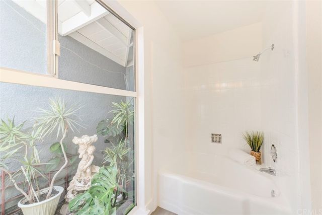 a bathroom with a bathtub