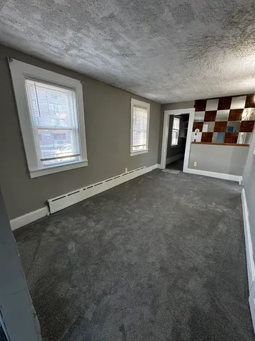 a view of a livingroom with a window